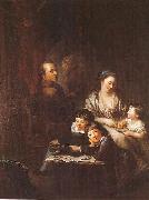 Anton  Graff Artists family before the portrait of Johann Georg Sulzer Spain oil painting artist